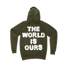 Load image into Gallery viewer, VIBEAR Exclusive Olive &quot;The World Is Ours&quot; Hoodie!

