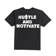 Load image into Gallery viewer, NIPBEAR Exclusive! "HUSTLE AND MOTIVATE" VINTAGE ACID WASHED BLACK TEE

