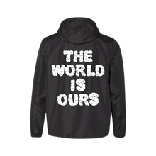 Load image into Gallery viewer, VIBEAR OG BLACK &quot;The World Is Ours&quot; ZIP UP WIND BREAKER
